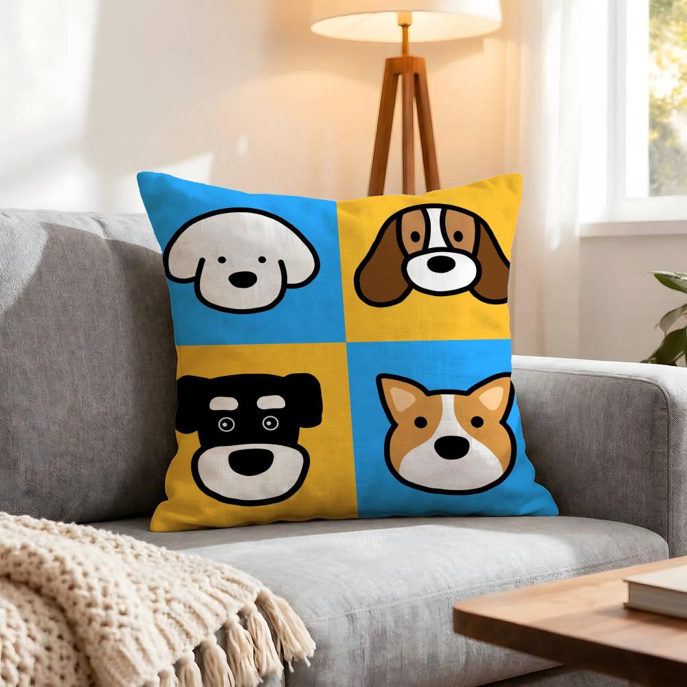 Cartoon Simple Cute Dog Cushion Cover 1Pcs Decorative Covers Soft Cushion Case For Sofa Couch Decor 40X40 45X45 Pillowcases
