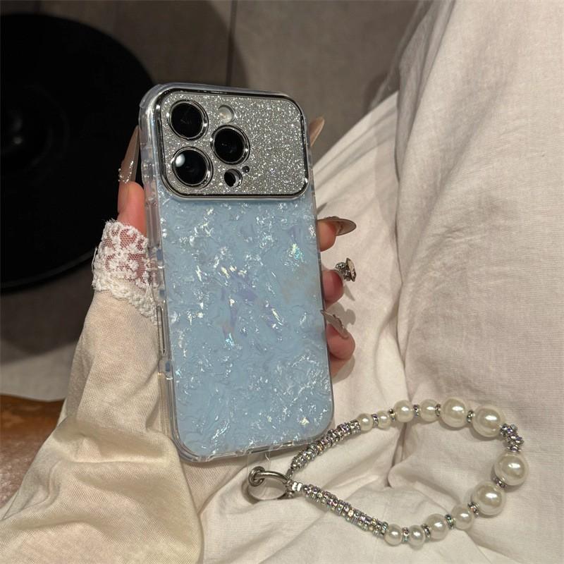 Glitter Resin Shell Case IPhone 17 Pro 16 15 With Seashell Stylish Protective Cover Women