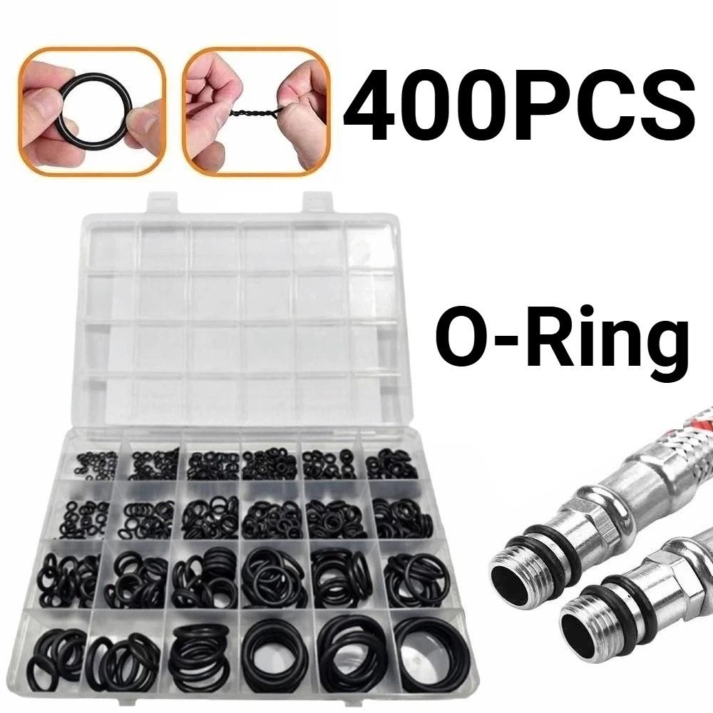 400Pcs 24 Sizes Rubber O-Ring Gasket Heat-resistant Air Conditioning Compressor Seals Auto Repair