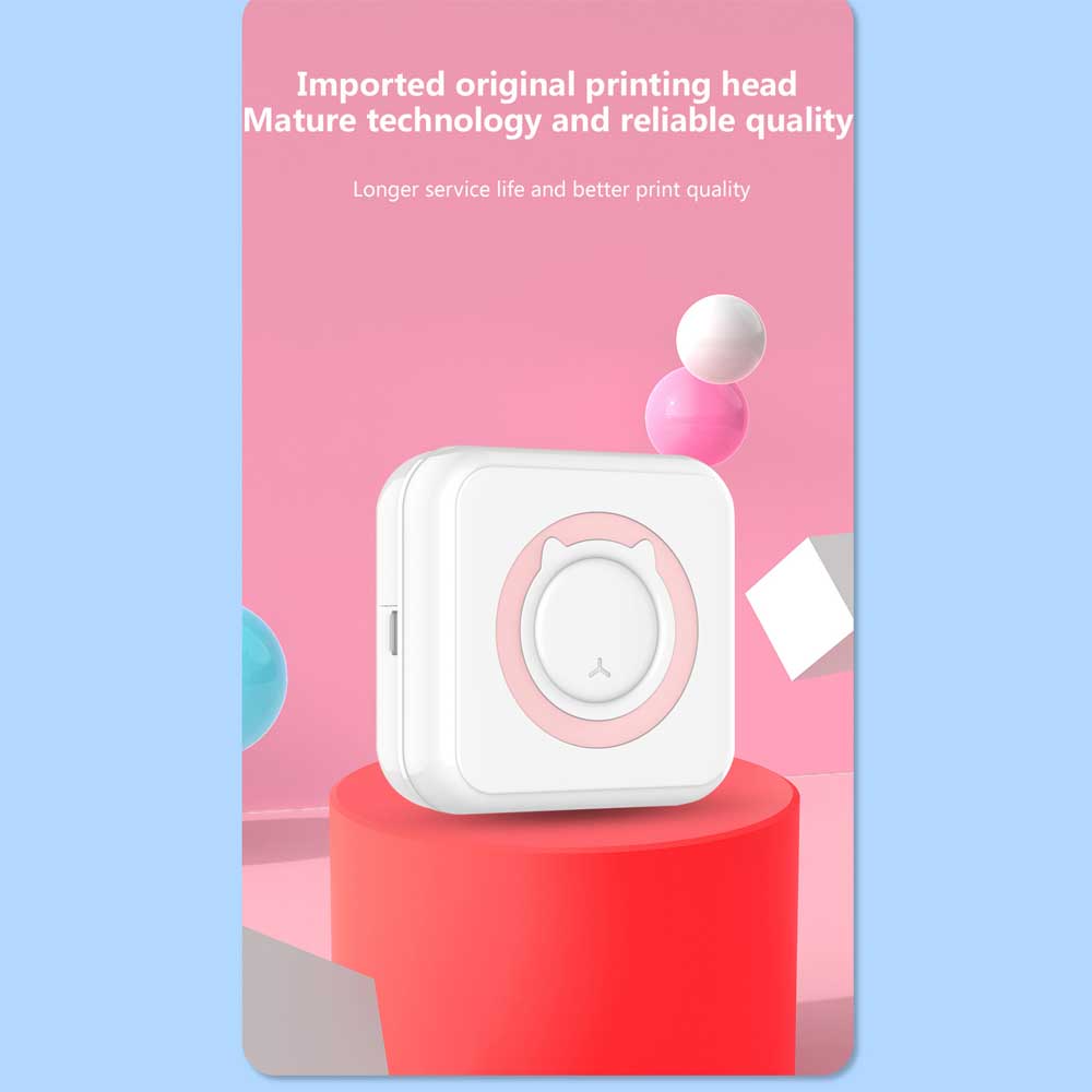 Nová kapesní termální tiskárna Přenosná mini tiskárna Bezdrátové připojení 200 dpi Foto štítky Seznam poznámek Jasný tisk bezdrátové tiskárny