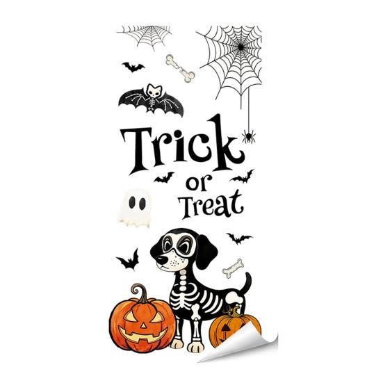Removable PVC Holiday Stickers Halloween Window Sticker, Cute Ghost Black Cat Pumpkin Decal, Waterproof Reusable Static for Windows Cling