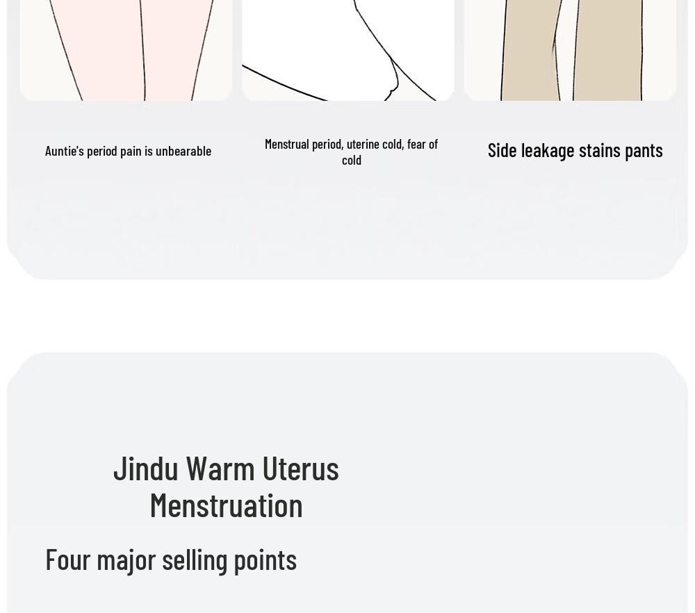 Jindu Women's Leak-Proof Menstrual Period Underwear with Warm Pocket