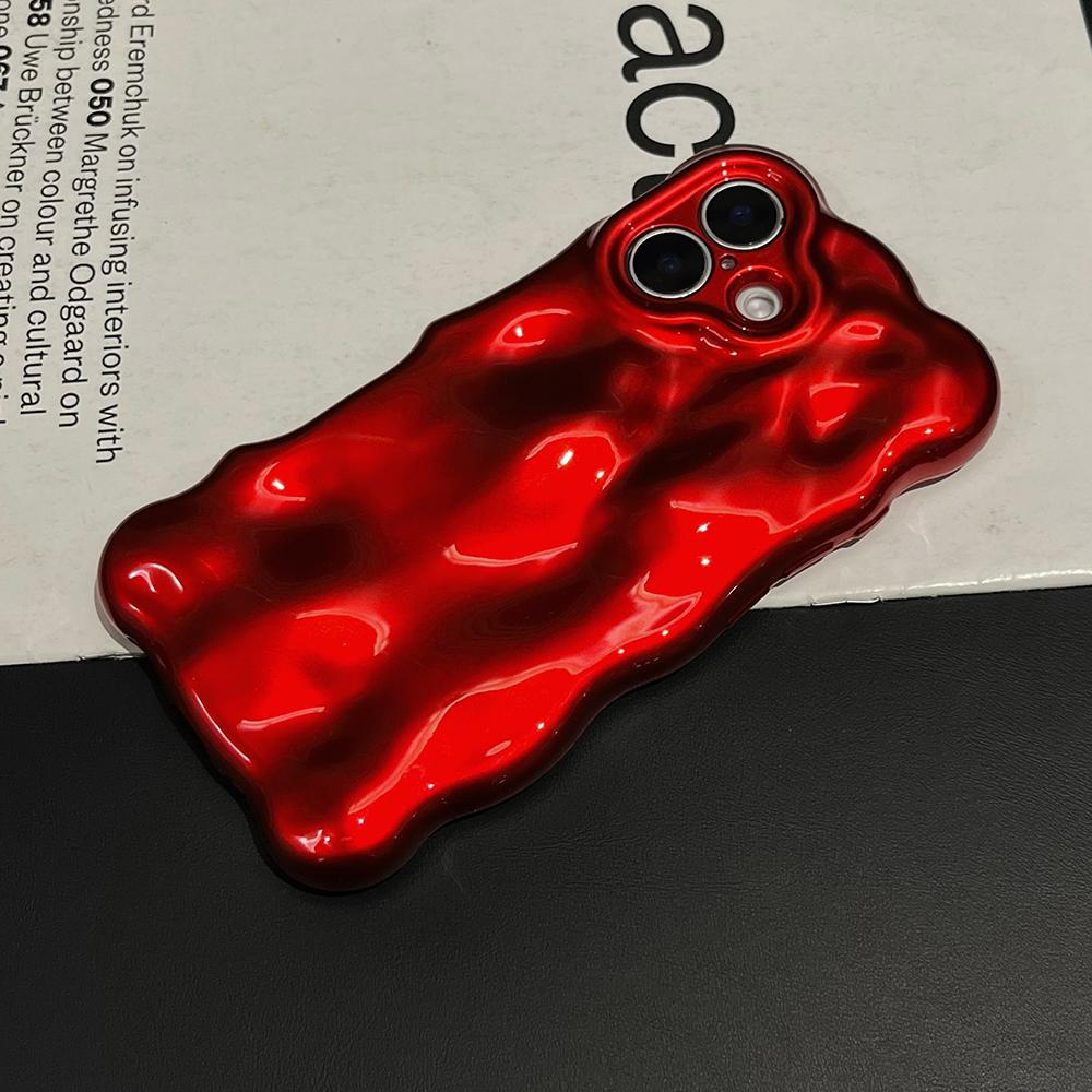 3D Roter Meteorit Muster Handyhülle Für iPhone 17 16 15 14 13 12 11 Pro Max Stoßfest Weiche Silikonhülle Geschenk