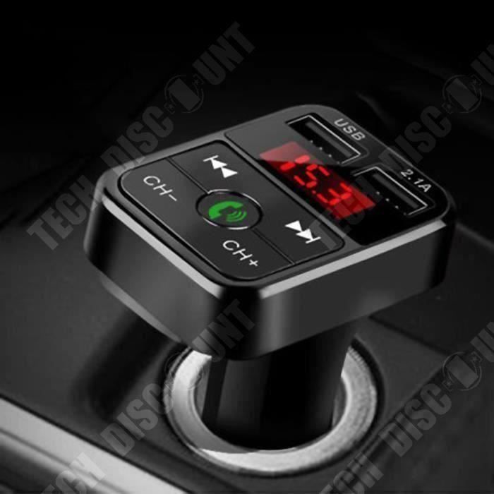 Transmetteur FM Bluetooth pour voiture Adaptateur radio sans fil Chargeur USB Lecteur MP3 Multifonctionnel-USB: 5 V-2.1 A COSwk34289