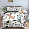 Cartoon Dog King Queen Duvet Cover Lovely Illustrated Pet Puppy Bedding Set  Animal Quilt Cover 2/3pcs Polyester Comforter Cover