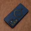 Luxury Faux Leather Case For Samsung Galaxy S26 S25 S24 S23 S22 Ultra Plus FE S26Ultra S25Ultra For Magsafe Charge Retra Cover