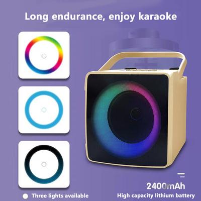 RGB Light Home Karaoke 10W Bluetooth-compatible Portable Karaoke Speaker HiFi Kids Karaoke Microphone Machine for Birthday Party