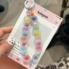 Cartoon Lattice 3D Block With Bead Lanyard Phone Case For iPhone 18 17 16 15 14 13 Pro Max Candy Color Shockproof Soft TPU Cover