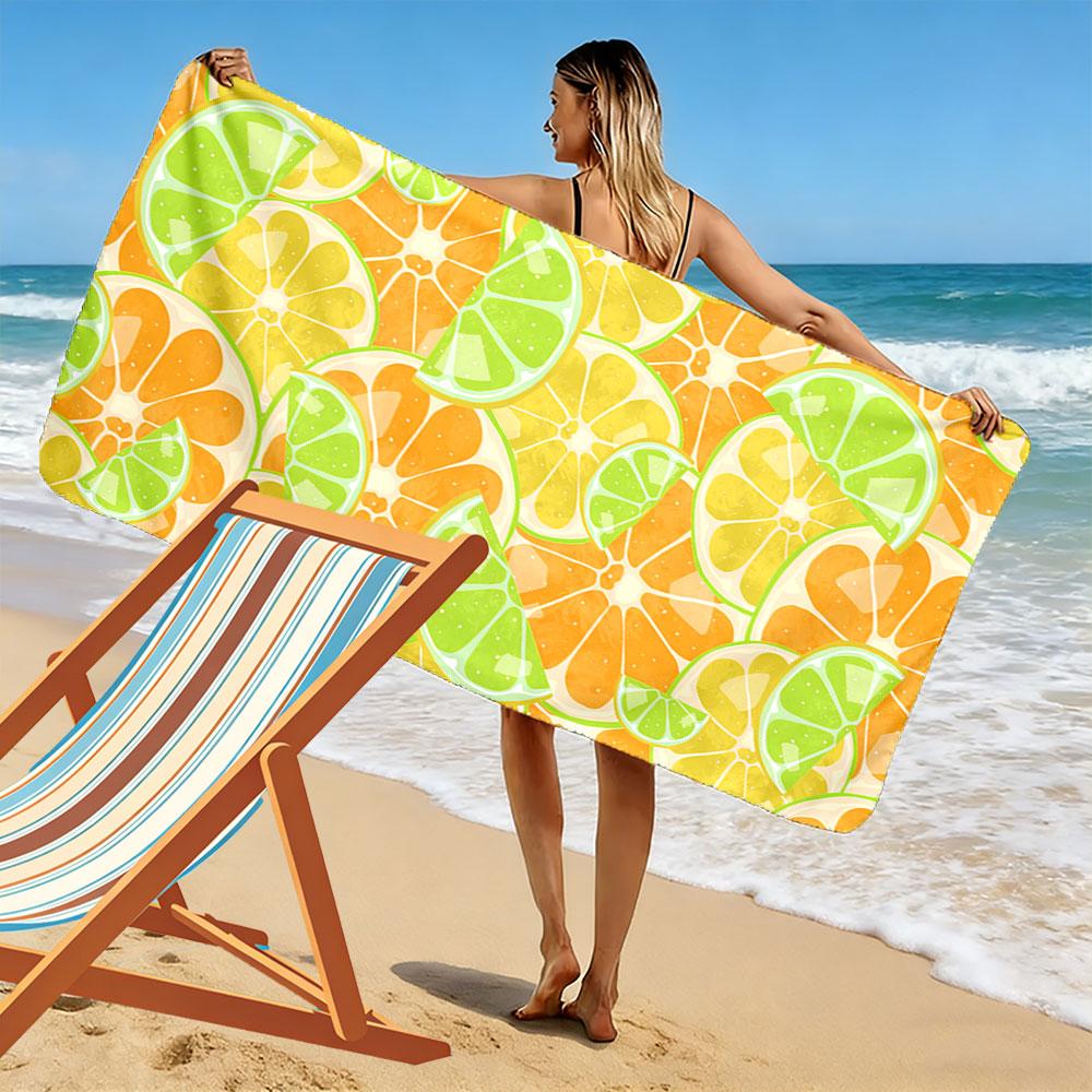 Citrus Fruit Pattern Towel A must-have beach towel for beach travel
