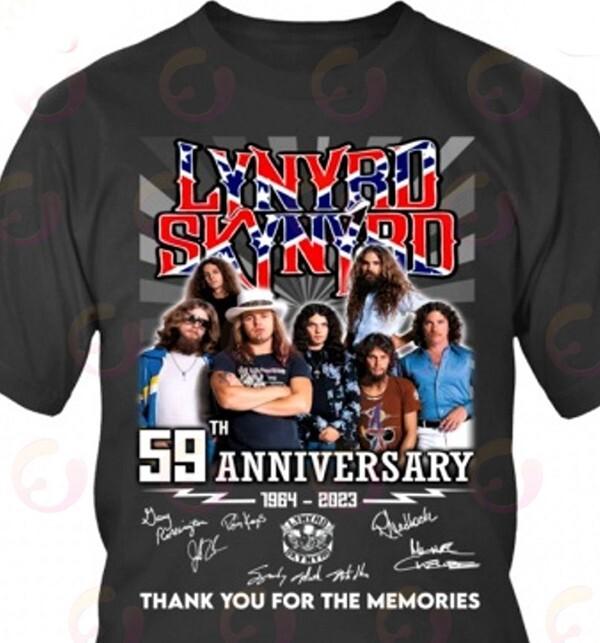 59Th Anniversary 1964 – 2023 Lynyrd Skynyrd Thank You For The Memories Unisex T-Shirt M