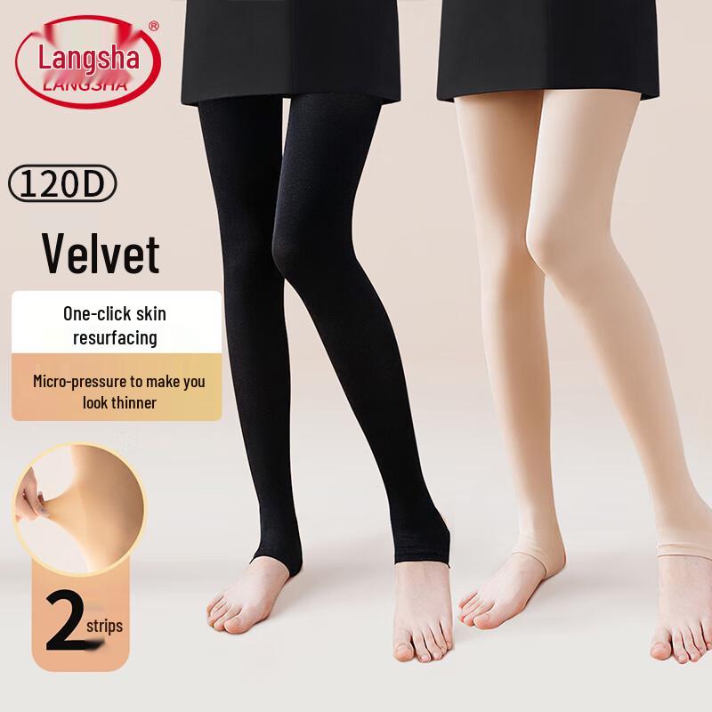 LANGSHA Γυναικείο Βελούδινο Κάλσον Ψευδούς Γυμνού Ποδιού