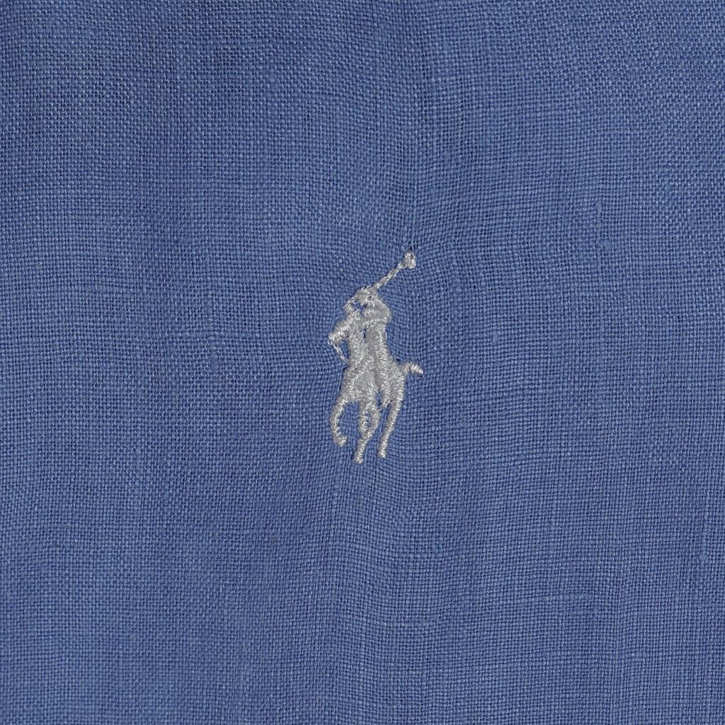 Polo Ralph Lauren Małe Logo Konia Wzór Haftowany Jednorzędowa Lniana Luźna Oddychająca Koszula z Długim Rękawem Koszule Damskie 211797523-003