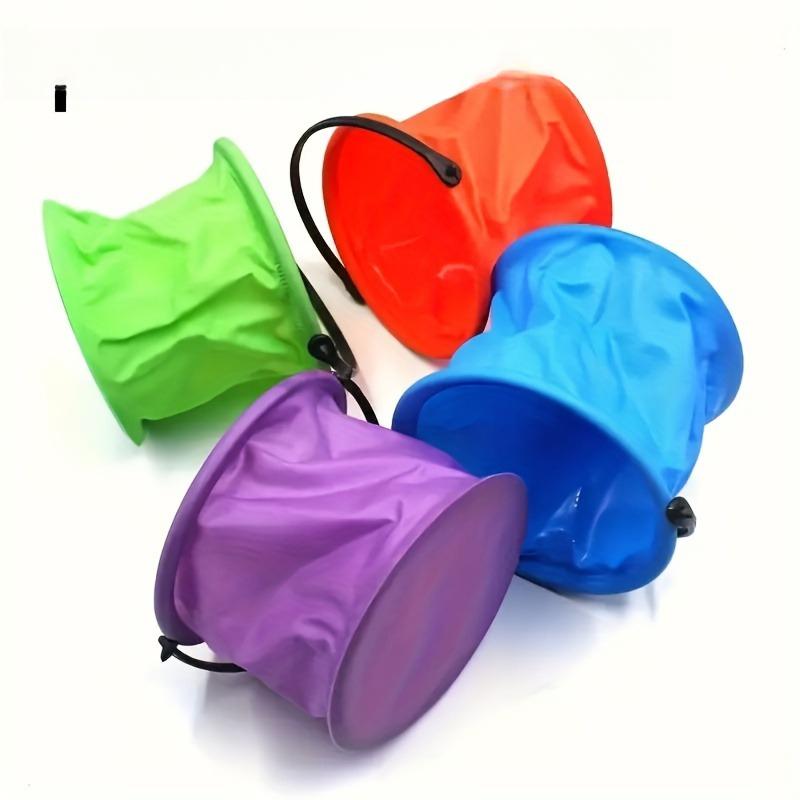 5pcs/set Mini Collapsible Beach Bucket - Portable PVC Watering Can for Outdoor Travel Camping Beach Water Games