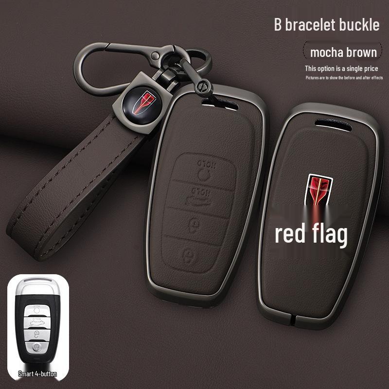 New 2023 Hongqi EQM5 Key Case & H7 Metal Shell Keychain for E-QM5 PLUS