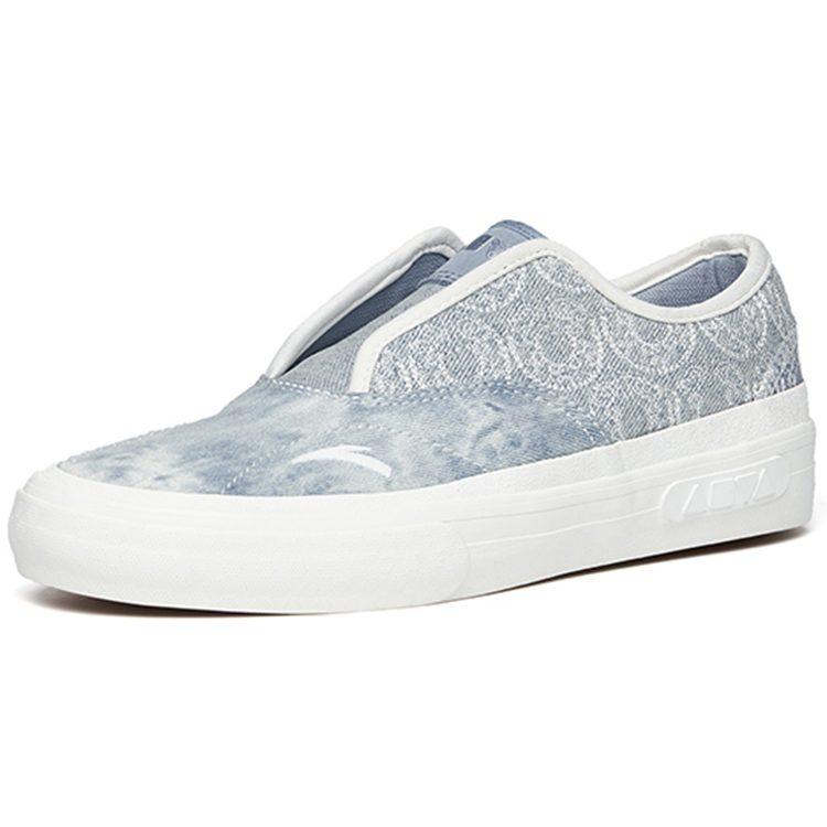 Anta Jie Ao Walk Low Top Skateboard Shoes Women's Gray Blue Slip On Version 122228017-5