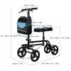 Knee Walker Foldable Adjustable Height Steerable Leg Scooter with Brake and Storage Bag for Foot Injuries Adult