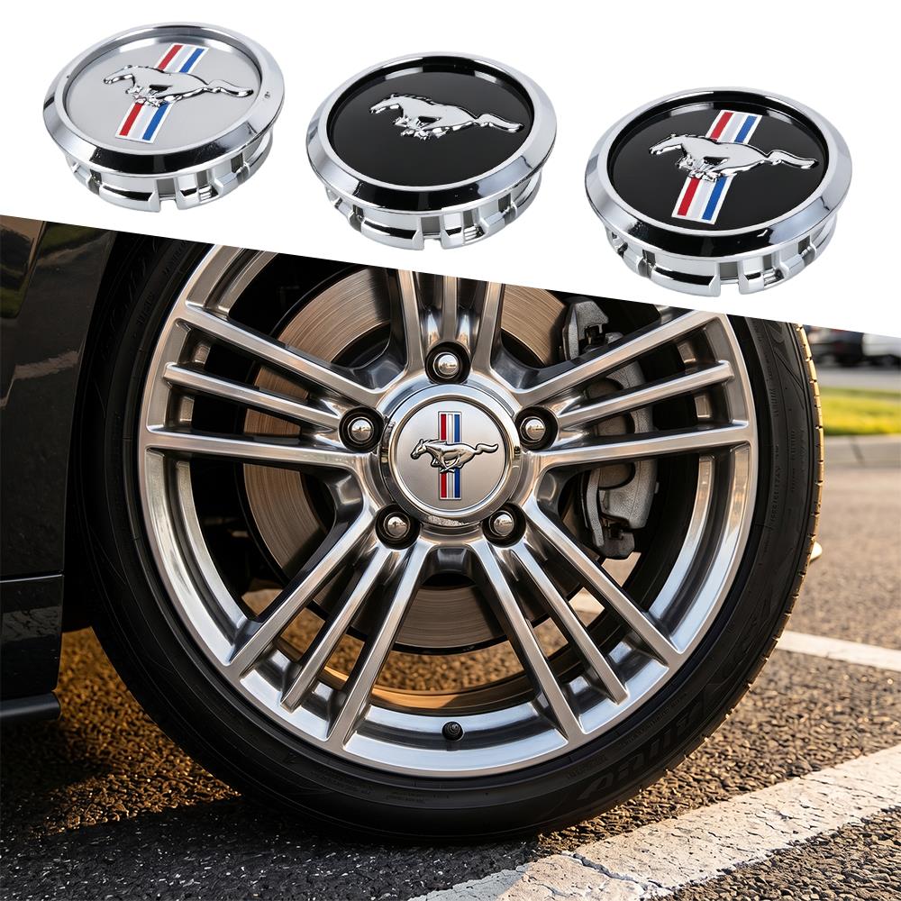 Cmaknv1 4Pcs 68mm For Ford Mustang Focus Fiesta Mondeo Kuga Ranger Shelby Car Styling Wheel Center Hub Caps Badge Hubcaps Accessories