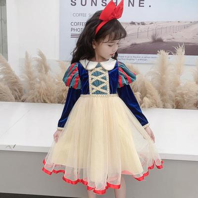 2026 Spring/Autumn Girls' Snow White Birthday Dress – Gauze Fabric