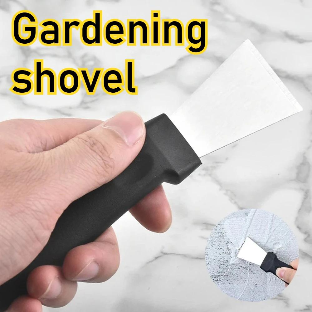 Red Curved Garden Shovel Stainless Steel Multifunctional Ergonomic Handle Durable Scraper