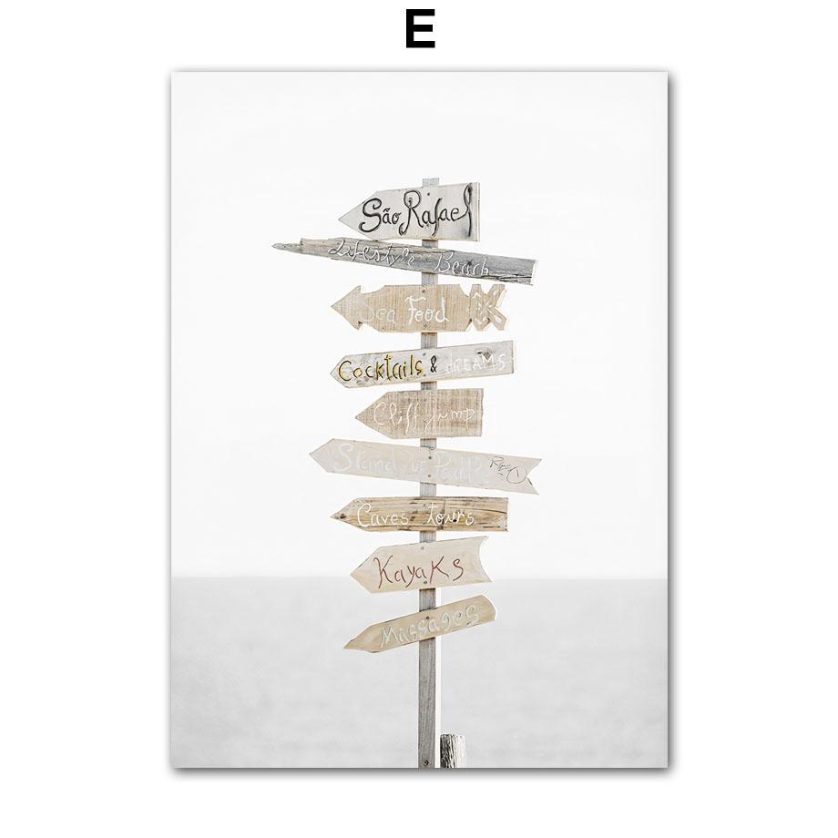 Beach Surfboard Starfish Reeds Summer Surf Landscape Beige Posters Canvas Painting Wall Art Pictures For Living Room Decor