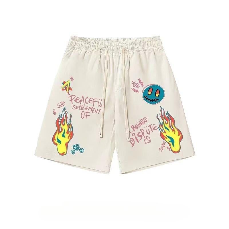 

Новые летние ретро-шорты мужские тонкие дизайнерские свободные спортивные и повседневные брюки с пятью точками One size