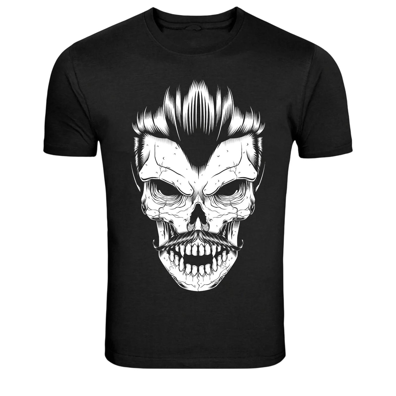 Панк Череп Ирокез Усы Готический Графический Футболка XL