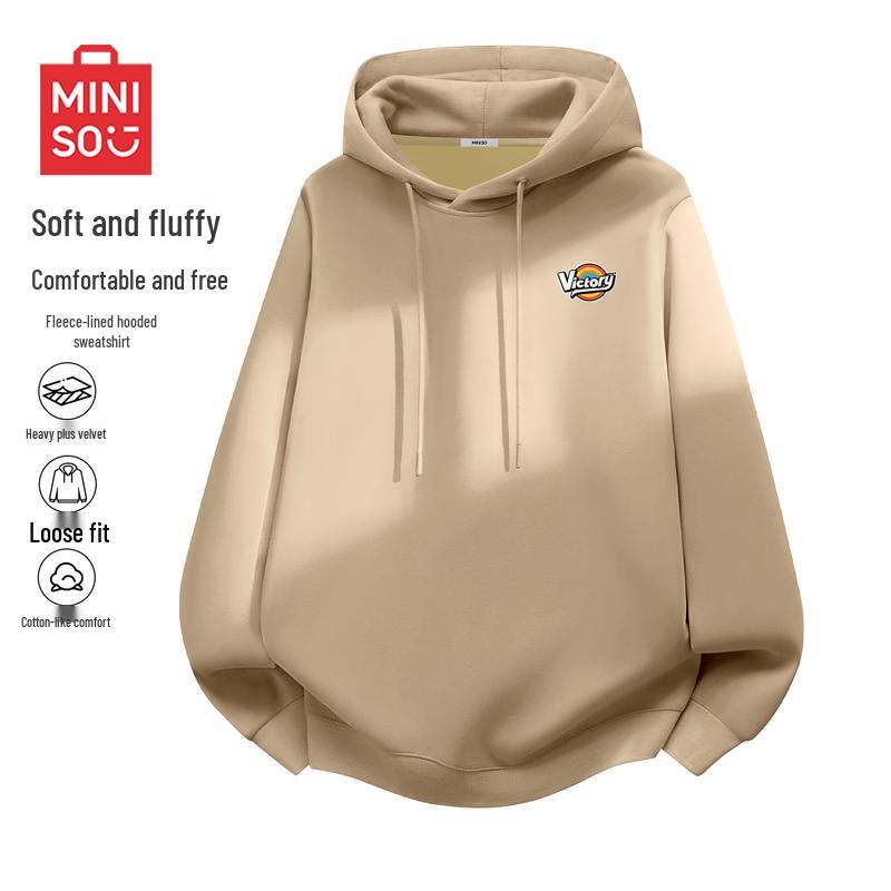 MINISO Men's Heavyweight Fleece Hooded Sweatshirt