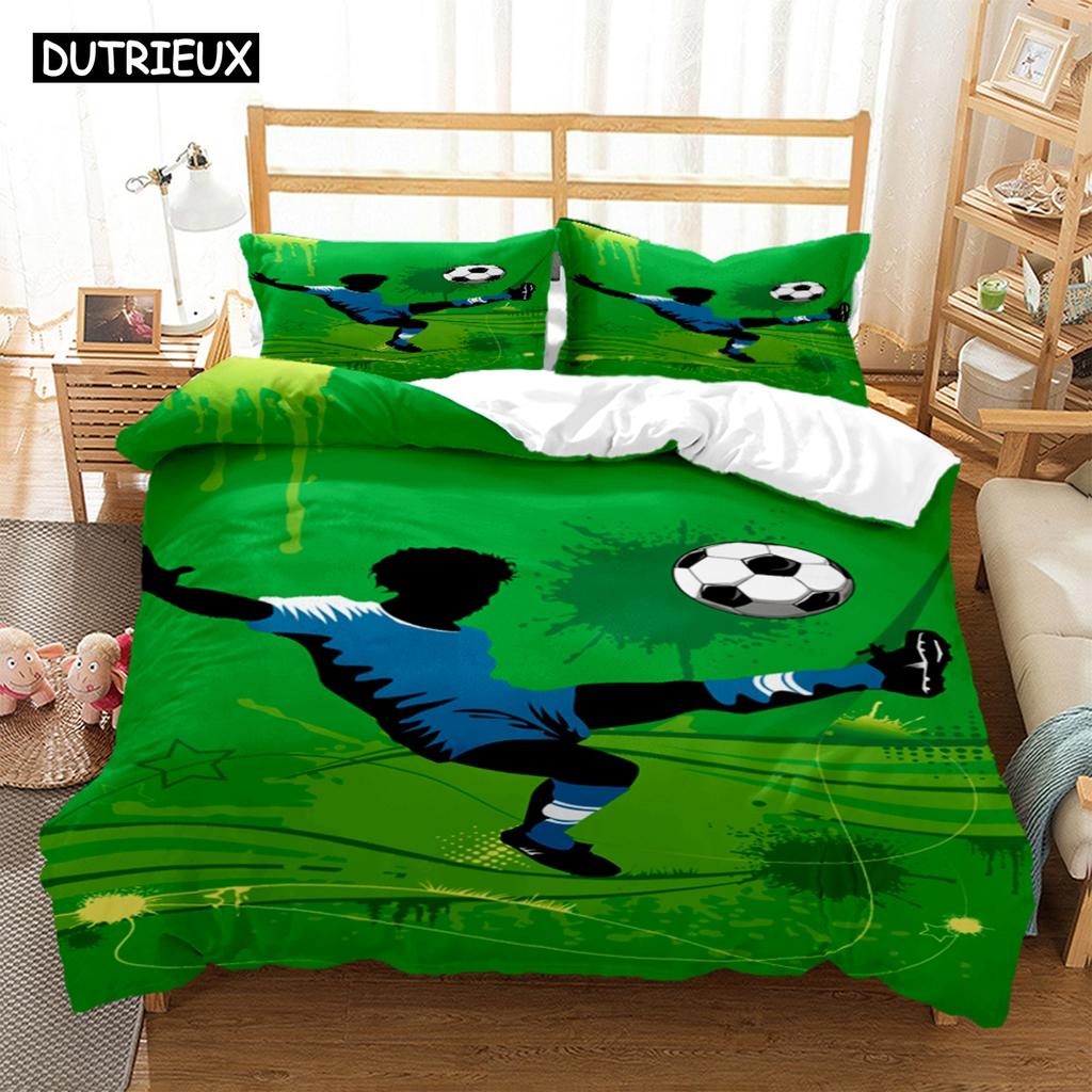 Soccer Cover Digital Print Polyester Bedding Sets Child Kids Covers Boys Bed Linen Set For Teens King Size Bedding Set