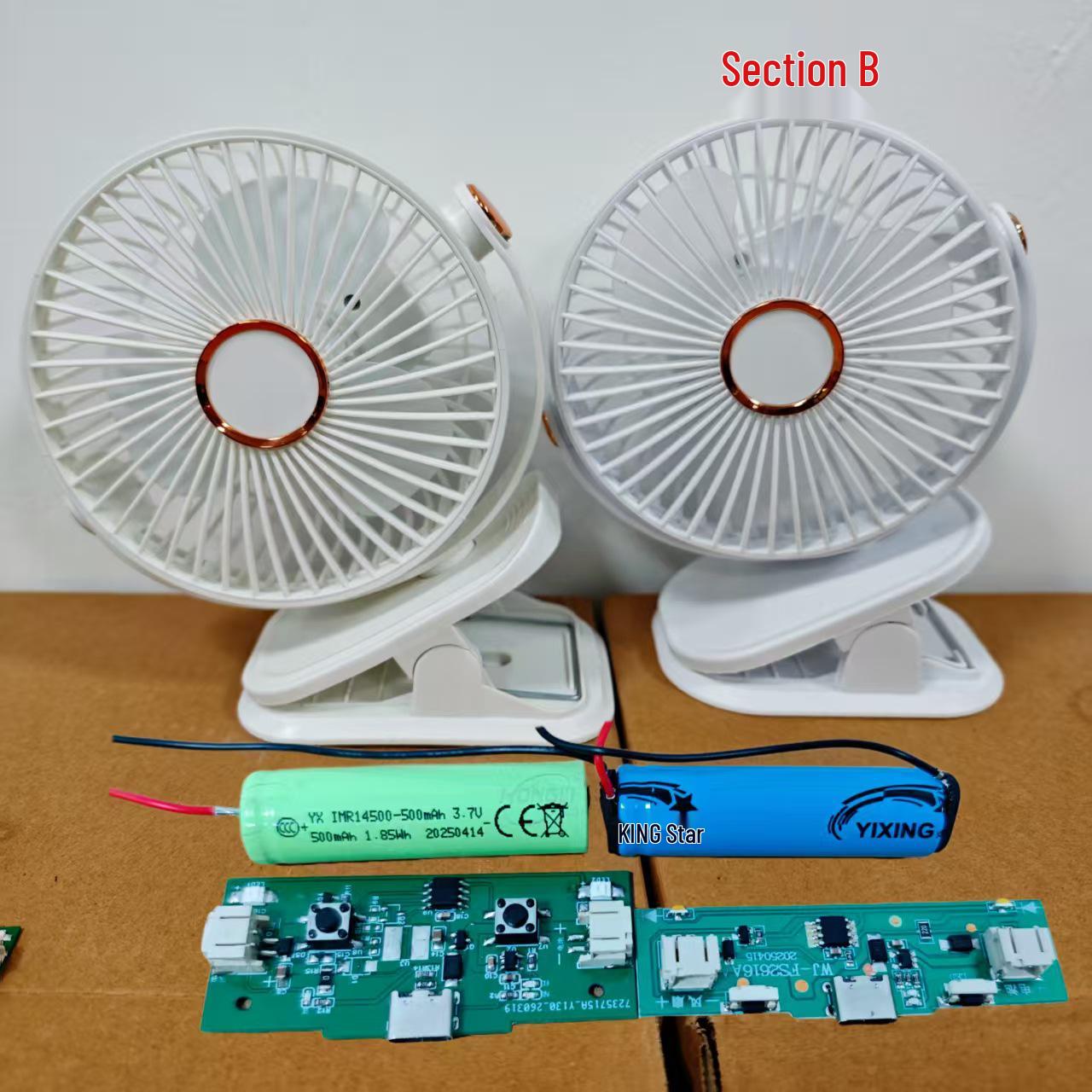 Silent USB Charging Portable Desktop & Bedside Fan: 3-in-1 with Hook 500mAh