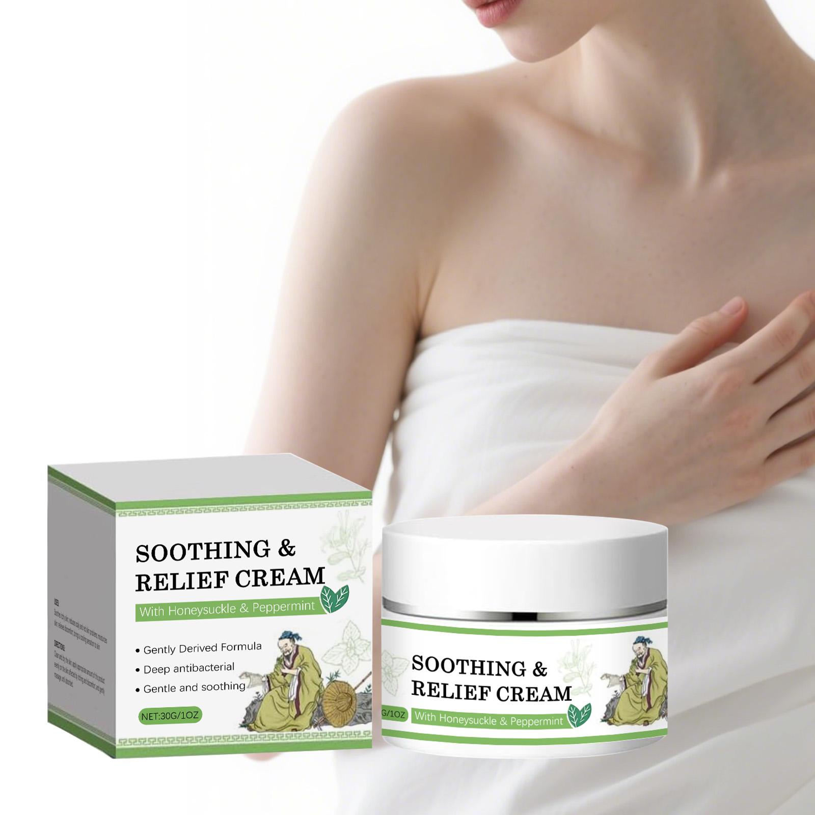 

Успокаивающий крем для облегчения, Охлаждающий увлажняющий крем, Успокаивает и защищает раздраженную кожу 30 г One Size зелёный