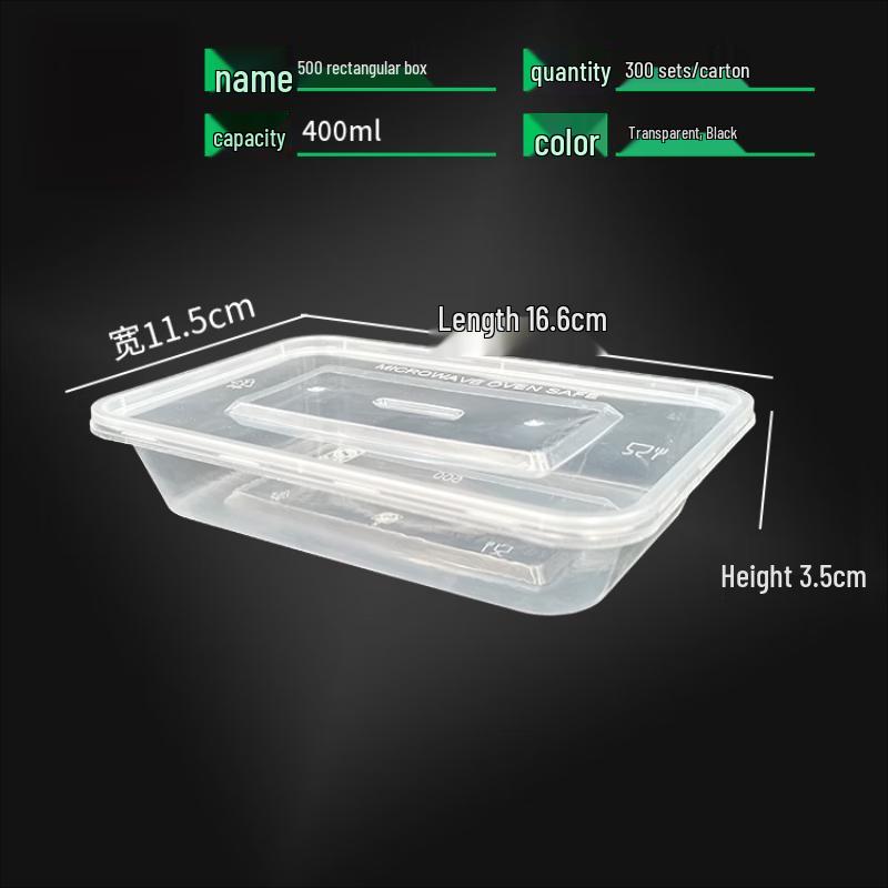 

Rectangular 500ml Disposable Takeout Container