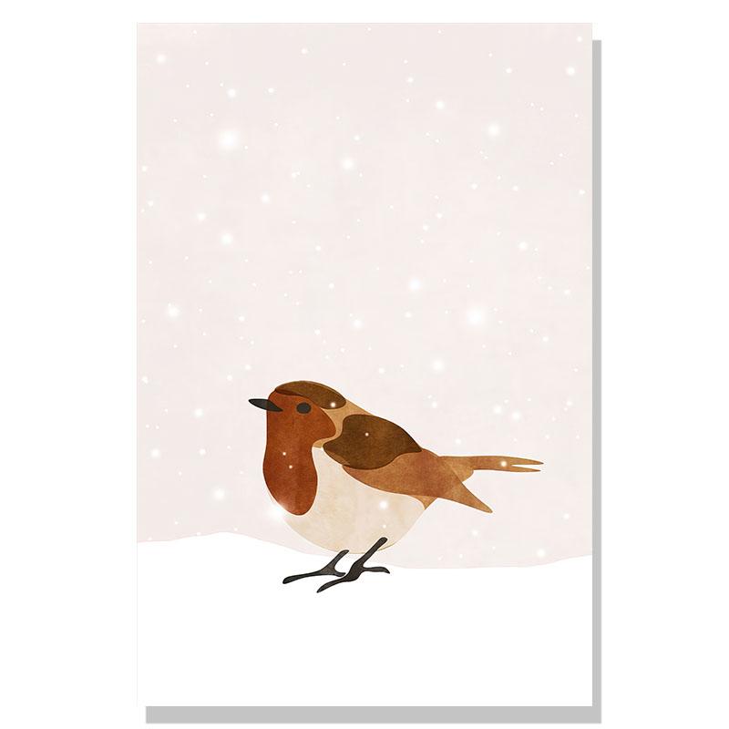Einfaches nordisches Retro-amerikanisches Weihnachtsgeschenk Ahornblatt-Aquarell-Kunstplakat, dekoratives Gemälde