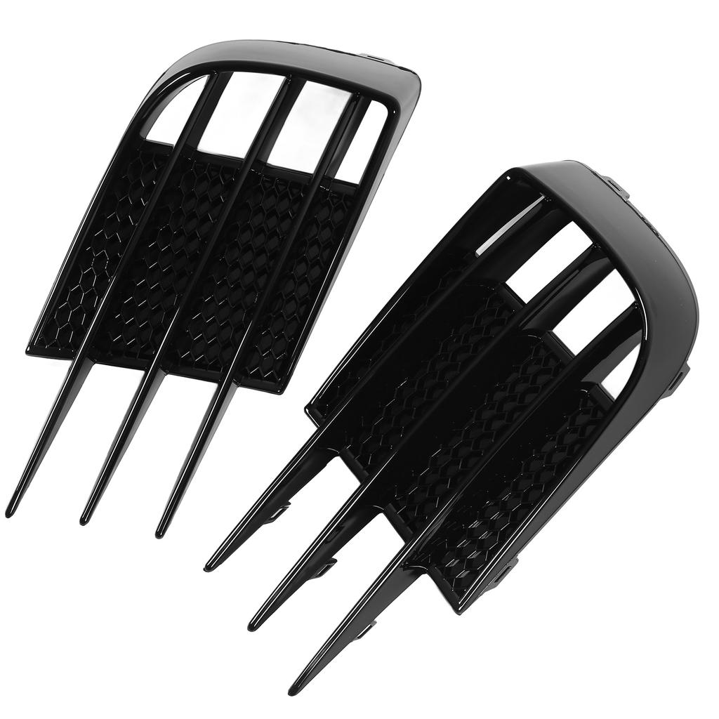 1 Pair Gloss Black Front Bumper Fog Light Grille Cover Fog Lamp Bezel Trim Replacement for 6 MK6 GTD 2008‑2013