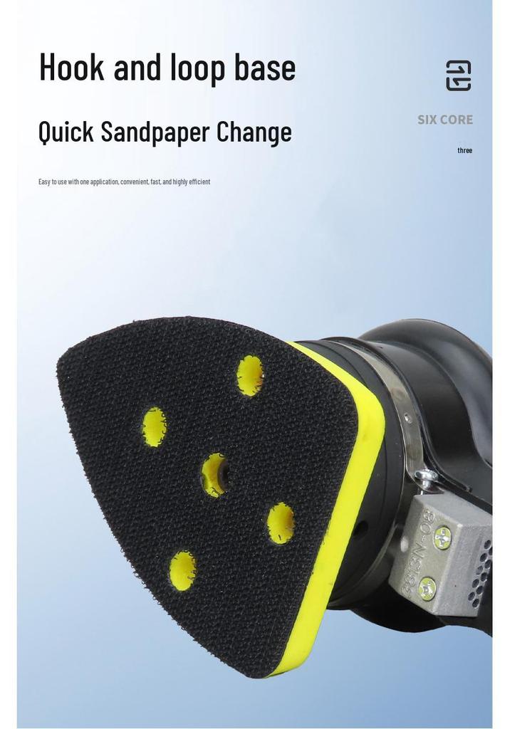 Triangular Pneumatic Sander 70x100mm - Sandpaper, Grinding, Polishing Machine for Metal and Stone