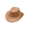 Vintage Western Cowboy Hat Solid Color Basin Hat Wide Brim Jazz Hat Outdoor Sun Protection For Hiking Camping Riding