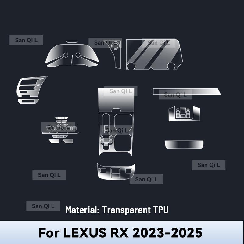 Průhledné TPU Pro LEXUS RX 2024 2025 Středová konzole auta Mediální panel Navigace Ochrana proti poškrábání Vnitřní fólie