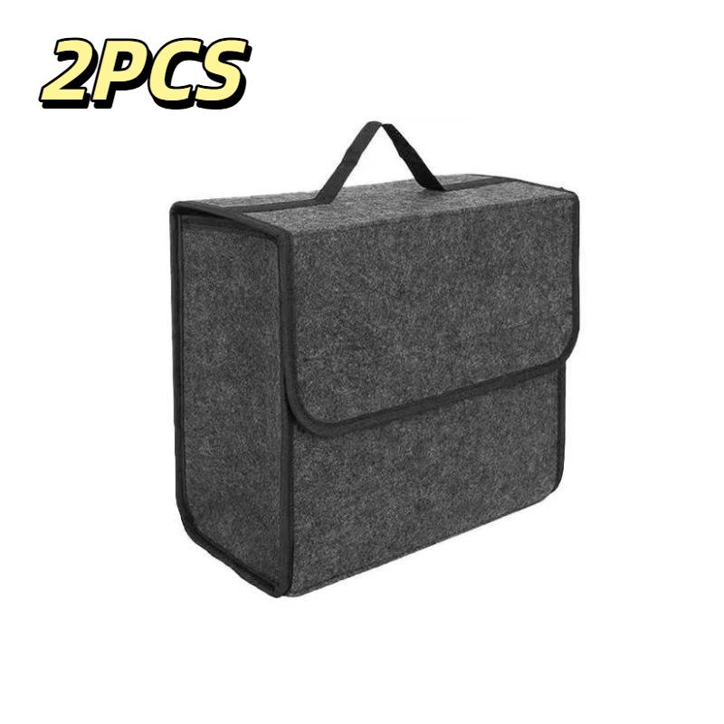 Thick Felt Auto Trunk Storage Bag Firm Handle Large Capacity Foldable Organizer for Travel Camping Grocery Transport