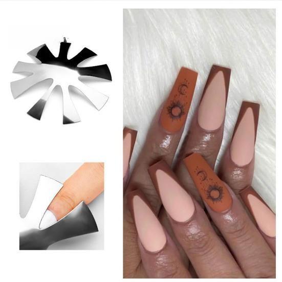 French Manicure Nail Art Making Stainless Steel Acrylic Clipper Plate Module Nail Cutter Plate