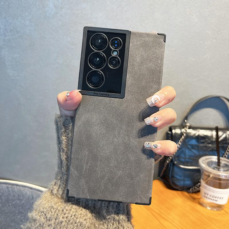 The Samsung S23Ultra Suede Phone Case Is Compatible with The Samsung S22U Shockproof All-cover Men's Business Case
