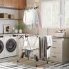 Folding Clothes Drying Rack with 5 Adjustable Wings and 4 Shoe Racks, Stainless Steel, Silver
