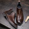 Autumn Martin Boots Men's Short Boots Leather Retro Boots Men's Boots Versatile Chelsea Boots Men's High Top Leather Shoes