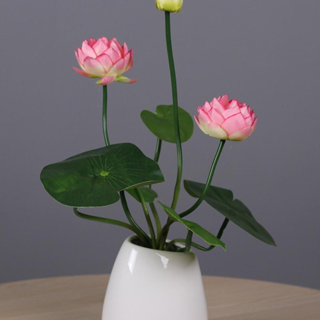 Ceramic Lotus Water Lily Ornament for TV Cabinet or Bar Counter Decor