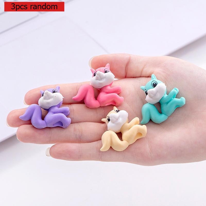 Creative Squirrel Office School Supplies Cartoon Animal Eraser Kawai Student Stationary Wholesale Manufacturer Gift Lovely Cute