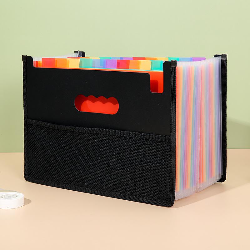 Multi-Color Rainbow Accordion A4 Document Storage Folder
