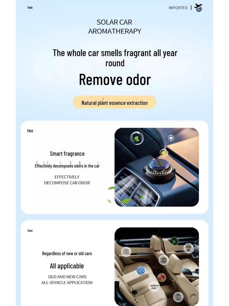Solar Rotating Car Air Freshener: Long-Lasting, Light Fragrance, Premium Car Ornament