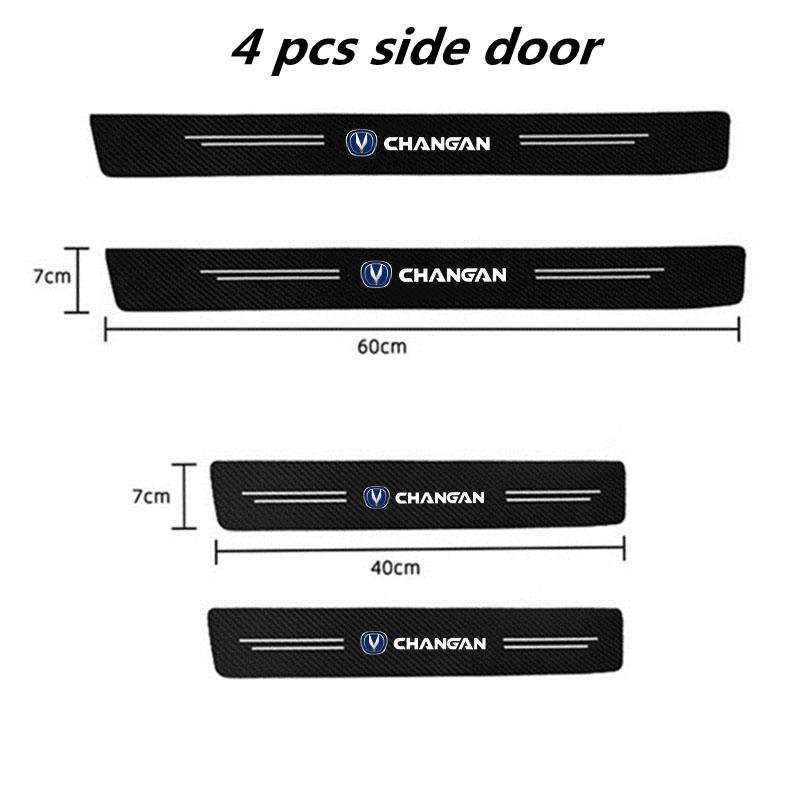 60X7CM Carbon Fiber Car Door Threshold Protective Sticker For Changan CX70 CS55 CS75 Plus CS35 Filter Bunper CS15 Alsvin