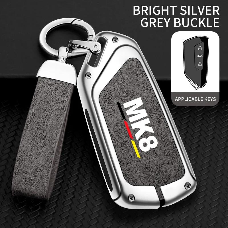 Auto Tpu Zinc Alloy Key Case Bag For Vw Volkswagen Golf 8 Mk8 Car Key Chain Car Metal Key Shell Interior Decoration Accessories