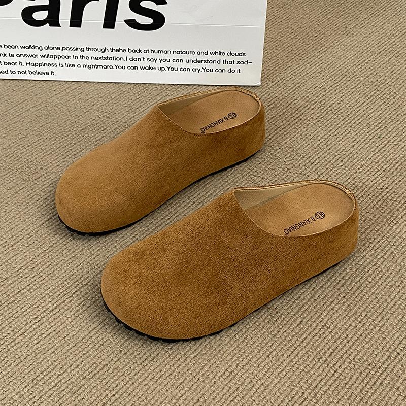 

Модные мюли из замши CRLAYDK для женщин, обувь с внутренней высотой, увеличивающей рост, с поддержкой свода стопы, стелька, слипоны, повседневные удобные тапочки 40