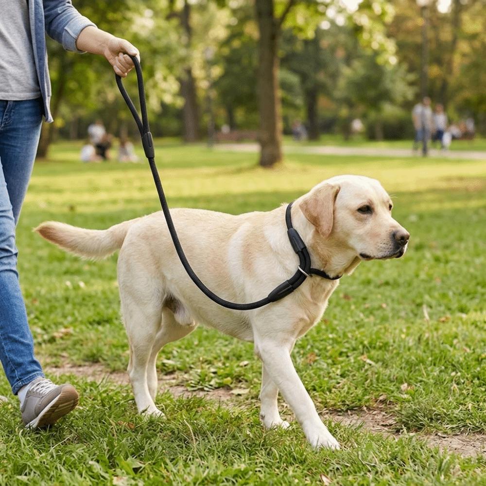 Nylon P Chain Leash Black No Pull Dog Lead Anti Pull Dog Walking Rope Small Medium Dogs