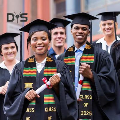 Kente-Abschlussstola, Abschlussklasse 2025. Feiern Sie die Kultur mit der afrikanischen Abschlussschärpe für schwarze Männer und Frauen.